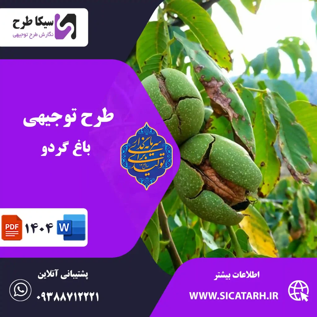 طرح توجیهی باغ گردو